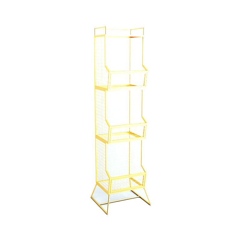 Metal Gold and Black Bookshelf Closed Back Book Shelf Shelves Included