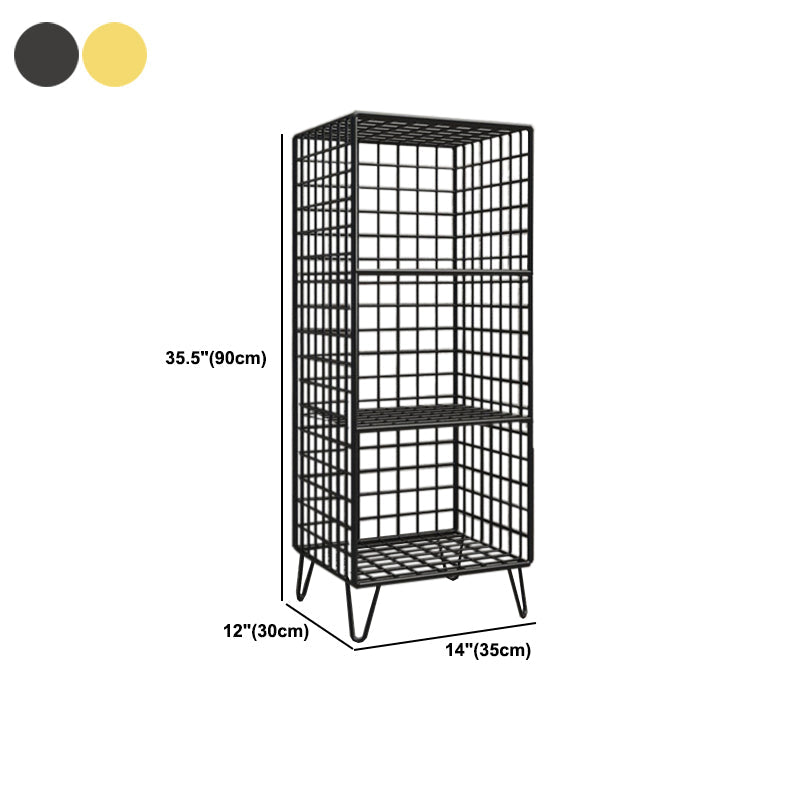 Metal Gold and Black Bookshelf Closed Back Book Shelf Shelves Included