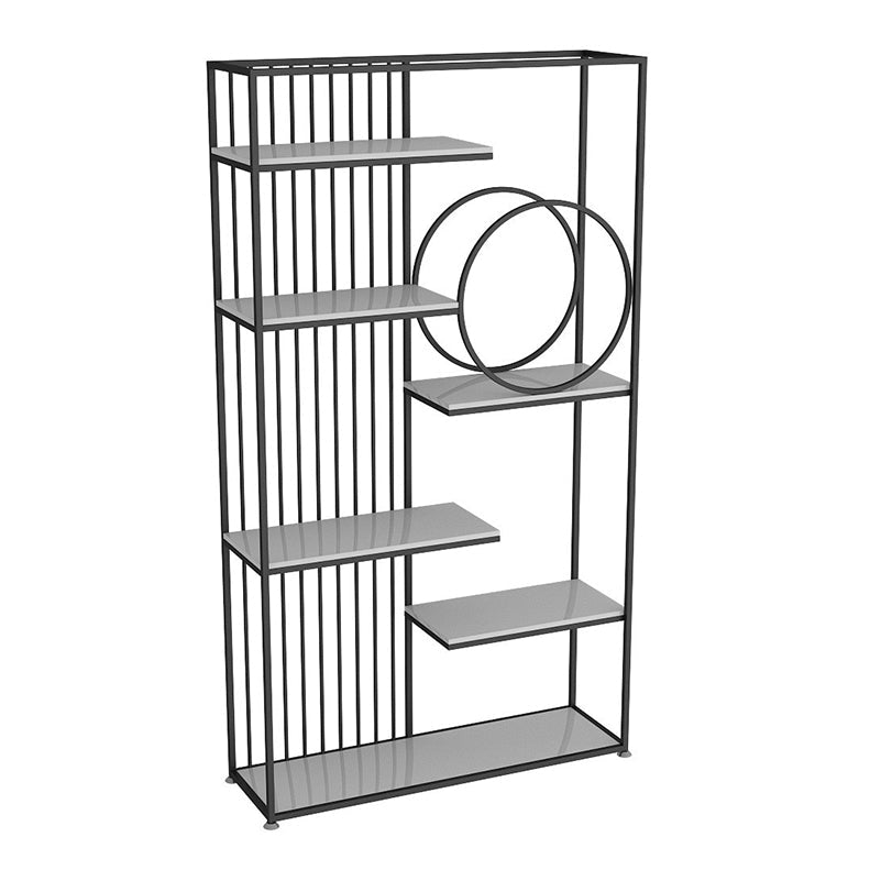 Étagère en métal et en bois de bibliothèque ouverte et étagère de livre avec 6 étagères