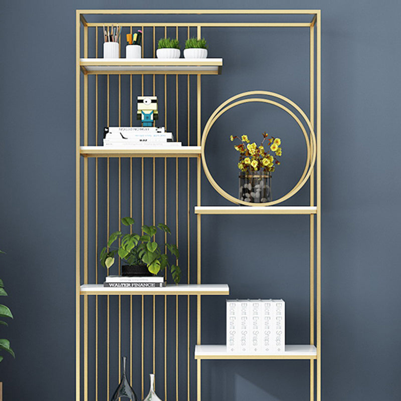 Étagère en métal et en bois de bibliothèque ouverte et étagère de livre avec 6 étagères