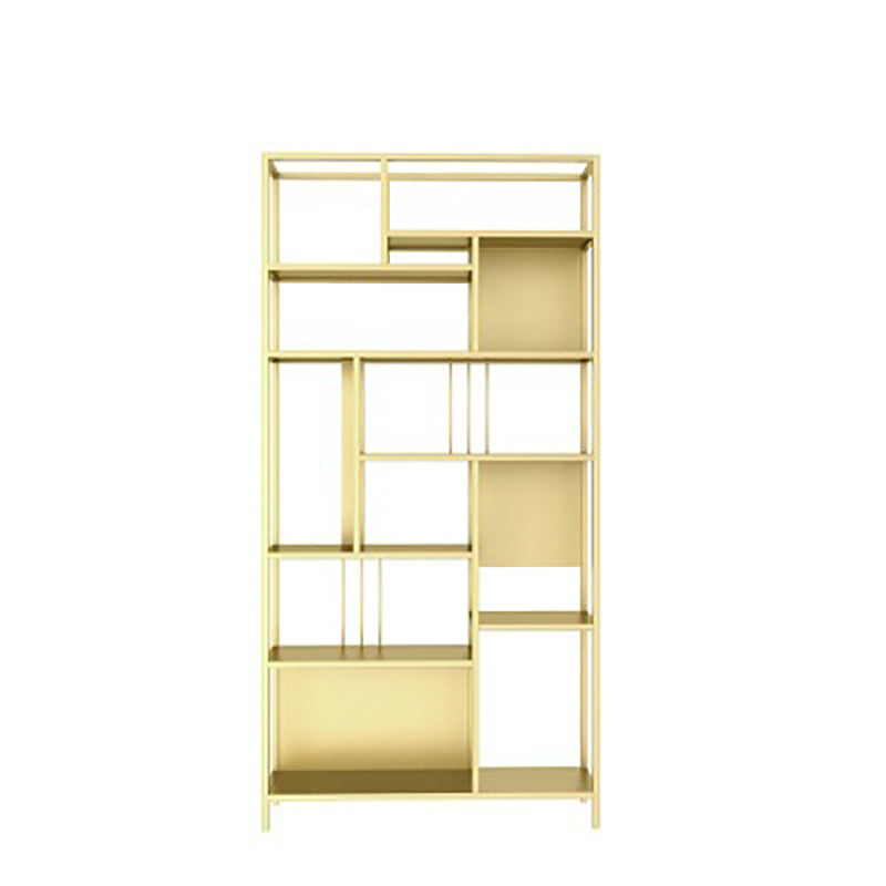 Open Back Shelf Bookcase Glam Vertical Bookcase for Study Room