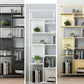 Open Back Shelf Bookcase Glam Vertical Bookcase for Study Room