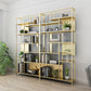 Open Back Shelf Bookcase Glam Vertical Bookcase for Study Room