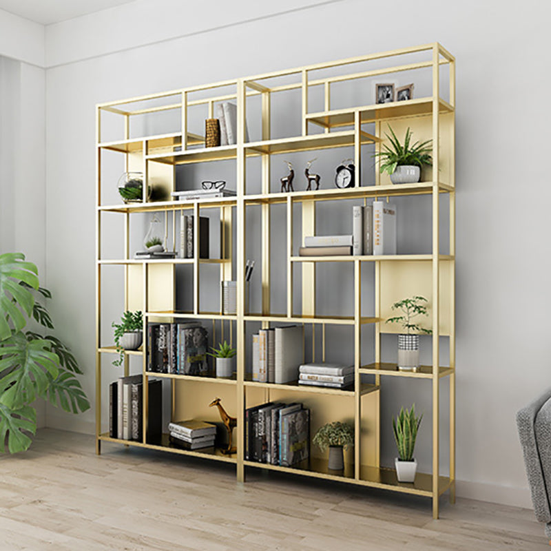 Open Back Shelf Bookcase Glam Vertical Bookcase for Study Room