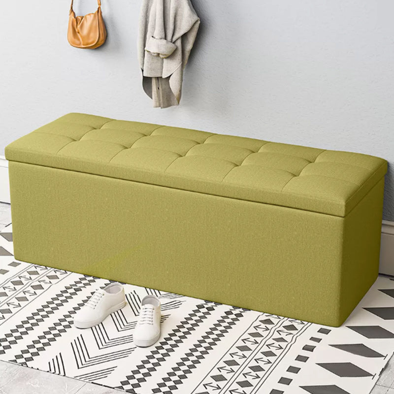 15.7" W 15.7" H Modern Seating Bench Faux Leather Bench with Flip Top Light Green Clearhalo 'Benches' 'Chairs & Seating' 'furn' 'furn_benches' 'Furniture' 'Living Room Furniture' 5917944