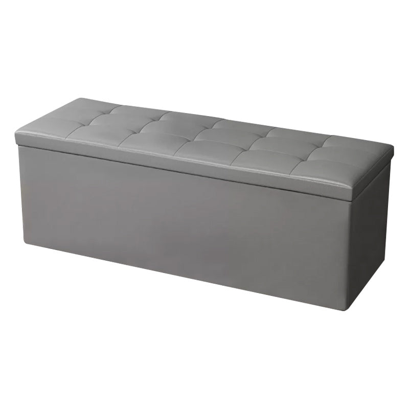 15.7" W 15.7" H Modern Seating Bench Faux Leather Bench with Flip Top Clearhalo 'Benches' 'Chairs & Seating' 'furn' 'furn_benches' 'Furniture' 'Living Room Furniture' 5917946