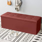 15.7" W 15.7" H Modern Seating Bench Faux Leather Bench with Flip Top Burgundy Clearhalo 'Benches' 'Chairs & Seating' 'furn' 'furn_benches' 'Furniture' 'Living Room Furniture' 5917951