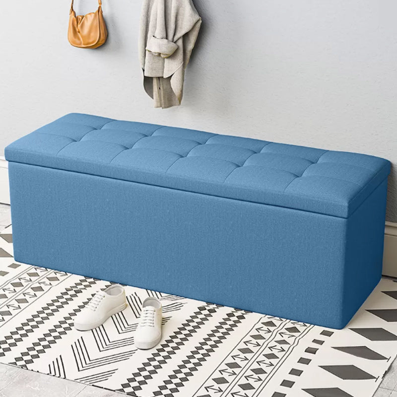 15.7" W 15.7" H Modern Seating Bench Faux Leather Bench with Flip Top Lake Blue Clearhalo 'Benches' 'Chairs & Seating' 'furn' 'furn_benches' 'Furniture' 'Living Room Furniture' 5917952