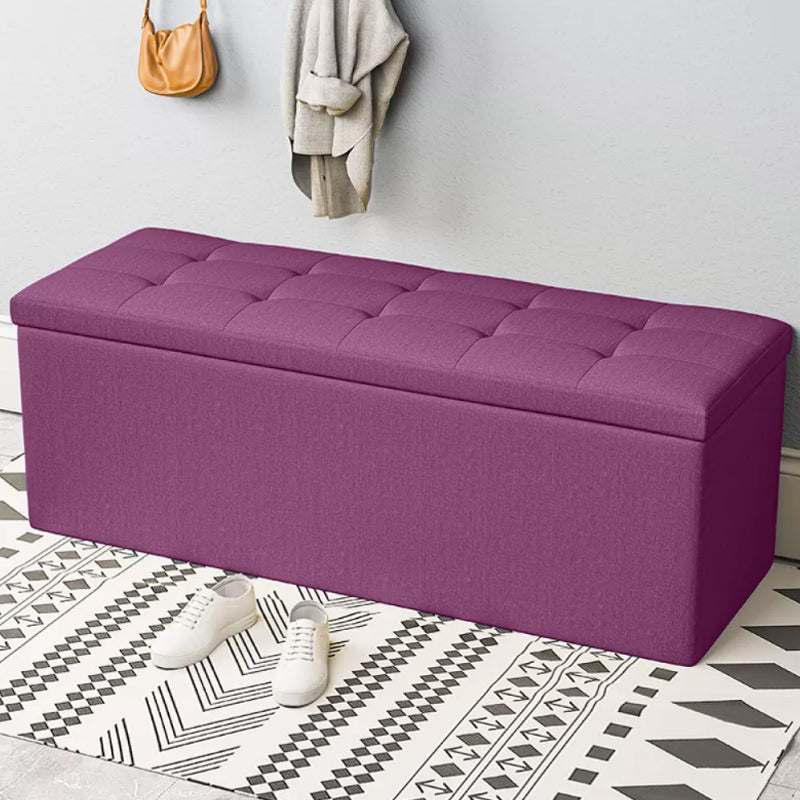 15.7" W 15.7" H Modern Seating Bench Faux Leather Bench with Flip Top Grape Clearhalo 'Benches' 'Chairs & Seating' 'furn' 'furn_benches' 'Furniture' 'Living Room Furniture' 5917954