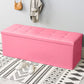 15.7" W 15.7" H Modern Seating Bench Faux Leather Bench with Flip Top Pink Clearhalo 'Benches' 'Chairs & Seating' 'furn' 'furn_benches' 'Furniture' 'Living Room Furniture' 5917962