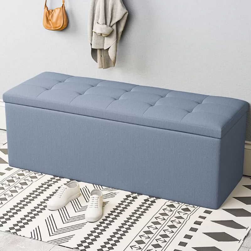 15.7" W 15.7" H Modern Seating Bench Faux Leather Bench with Flip Top Light Blue Clearhalo 'Benches' 'Chairs & Seating' 'furn' 'furn_benches' 'Furniture' 'Living Room Furniture' 5917966