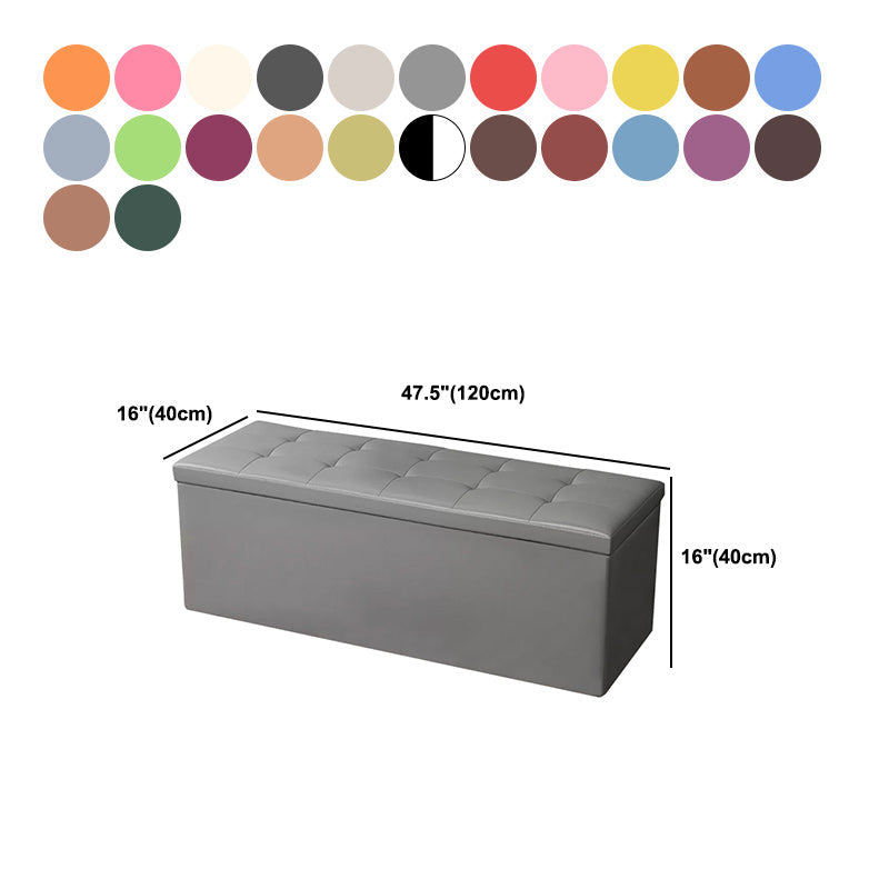 15.7" W 15.7" H Modern Seating Bench Faux Leather Bench with Flip Top Clearhalo 'Benches' 'Chairs & Seating' 'furn' 'furn_benches' 'Furniture' 'Living Room Furniture' 5917969