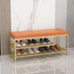 12.6" Wide Upholstered Entryway Bench with Storage Bench with Metal Legs Orange Gold Clearhalo 'Benches' 'Chairs & Seating' 'furn' 'furn_benches' 'Furniture' 'Living Room Furniture' 5917975