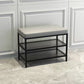 12.6" Wide Upholstered Entryway Bench with Storage Bench with Metal Legs 24"L x 13"W x 18"H Gray Black Clearhalo 'Benches' 'Chairs & Seating' 'furn' 'furn_benches' 'Furniture' 'Living Room Furniture' 5917979