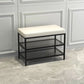 12.6" Wide Upholstered Entryway Bench with Storage Bench with Metal Legs 24"L x 13"W x 18"H Beige Black Clearhalo 'Benches' 'Chairs & Seating' 'furn' 'furn_benches' 'Furniture' 'Living Room Furniture' 5917982