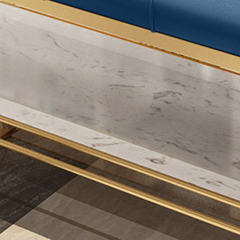 17.7 Inch High Glam Metal Seating Bench Tufted Entryway Bench Clearhalo 'Benches' 'Chairs & Seating' 'furn' 'furn_benches' 'Furniture' 'Living Room Furniture' 5918002