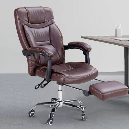 Modern Padded Arms Office Chair Leather Adjustable Seat Height Chair 1 Piece Clearhalo 'furn' 'furn_office_chair' 'Furniture' 'Office Chairs' 'Office Furniture' 'office_chair' 5920229