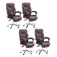 Modern Padded Arms Office Chair Leather Adjustable Seat Height Chair 4 Piece Set Clearhalo 'furn' 'furn_office_chair' 'Furniture' 'Office Chairs' 'Office Furniture' 'office_chair' 5920231