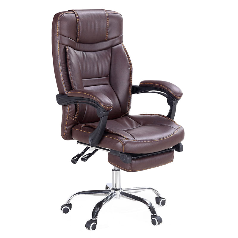 Modern Padded Arms Office Chair Leather Adjustable Seat Height Chair Clearhalo 'furn' 'furn_office_chair' 'Furniture' 'Office Chairs' 'Office Furniture' 'office_chair' 5920237