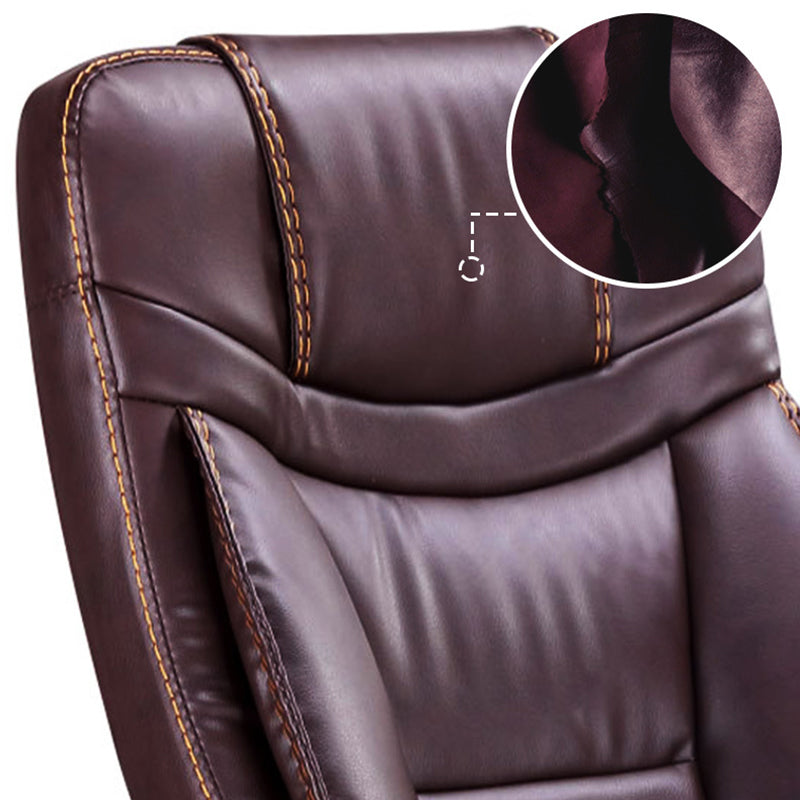 Modern Padded Arms Office Chair Leather Adjustable Seat Height Chair Clearhalo 'furn' 'furn_office_chair' 'Furniture' 'Office Chairs' 'Office Furniture' 'office_chair' 5920238