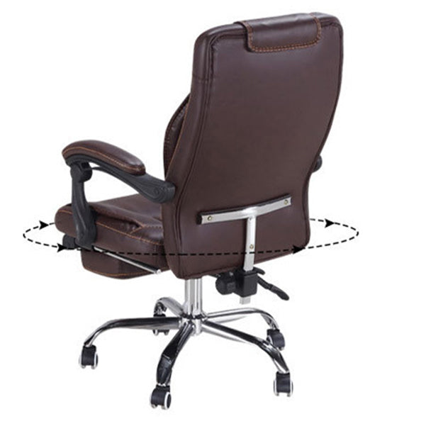 Modern Padded Arms Office Chair Leather Adjustable Seat Height Chair Clearhalo 'furn' 'furn_office_chair' 'Furniture' 'Office Chairs' 'Office Furniture' 'office_chair' 5920242