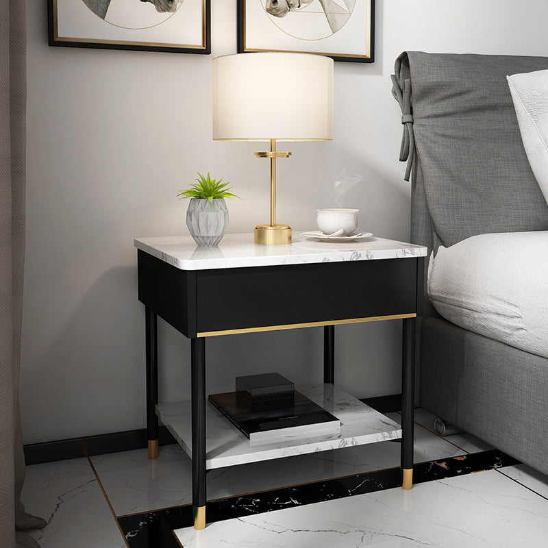 19,69 "tavolo da notte in pietra alto 1 scaffale con gambe