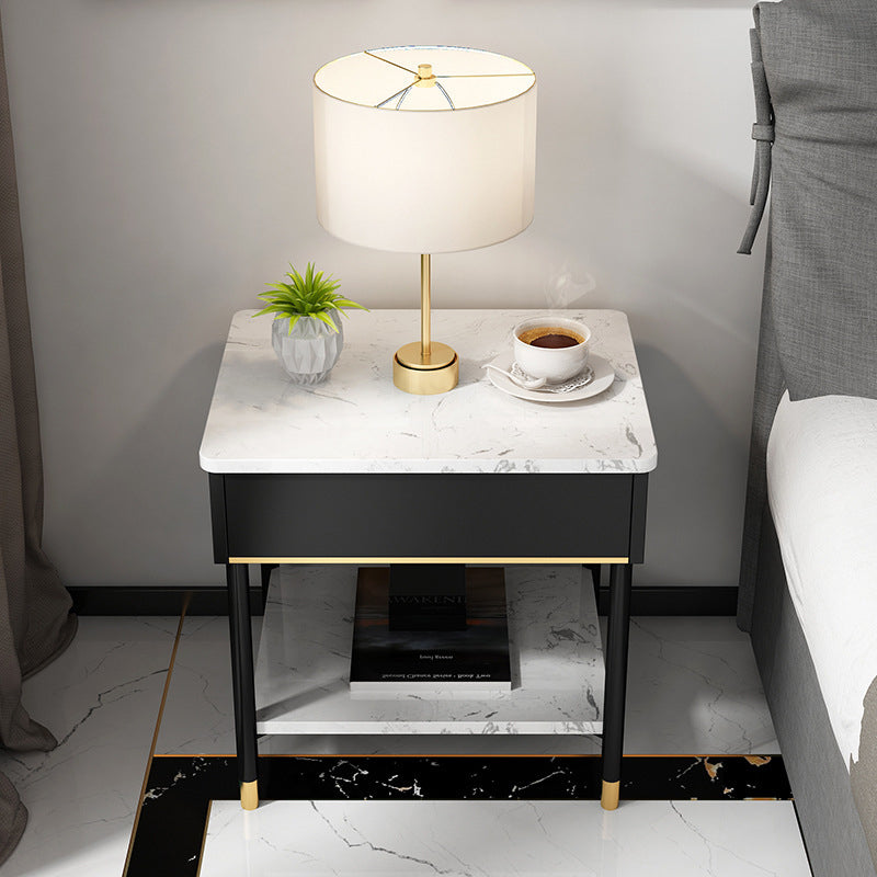 19,69 "tavolo da notte in pietra alto 1 scaffale con gambe