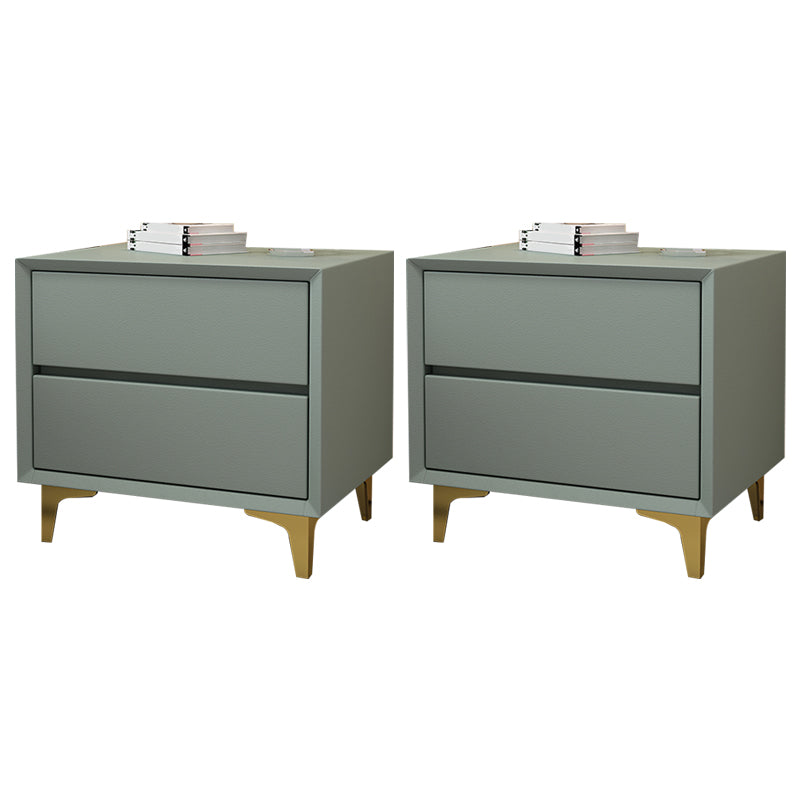 Table de chevet de lit en bois et en cuir moderne à table de chevet minimaliste avec tiroirs