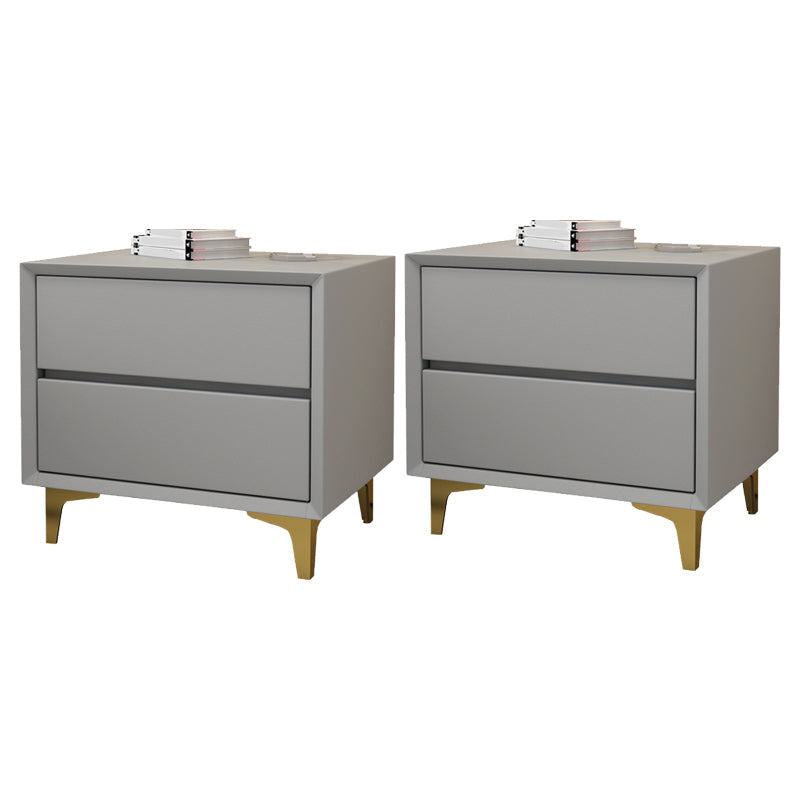 Table de chevet de lit en bois et en cuir moderne à table de chevet minimaliste avec tiroirs