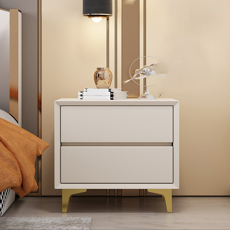 Table de chevet de lit en bois et en cuir moderne à table de chevet minimaliste avec tiroirs