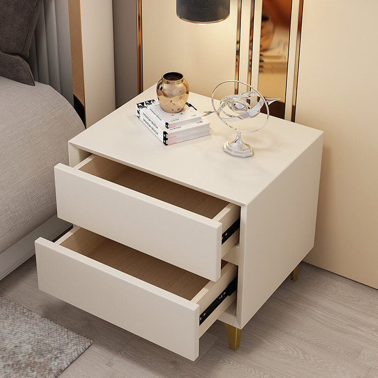 Table de chevet de lit en bois et en cuir moderne à table de chevet minimaliste avec tiroirs
