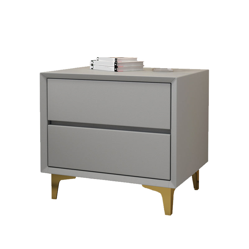 Table de chevet de lit en bois et en cuir moderne à table de chevet minimaliste avec tiroirs