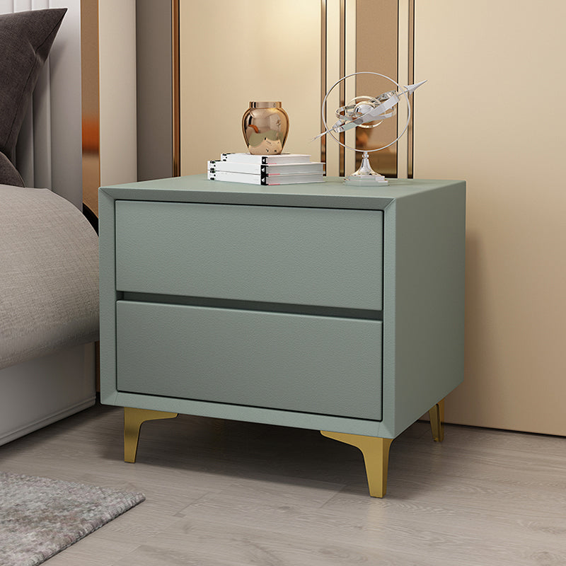 Table de chevet de lit en bois et en cuir moderne à table de chevet minimaliste avec tiroirs