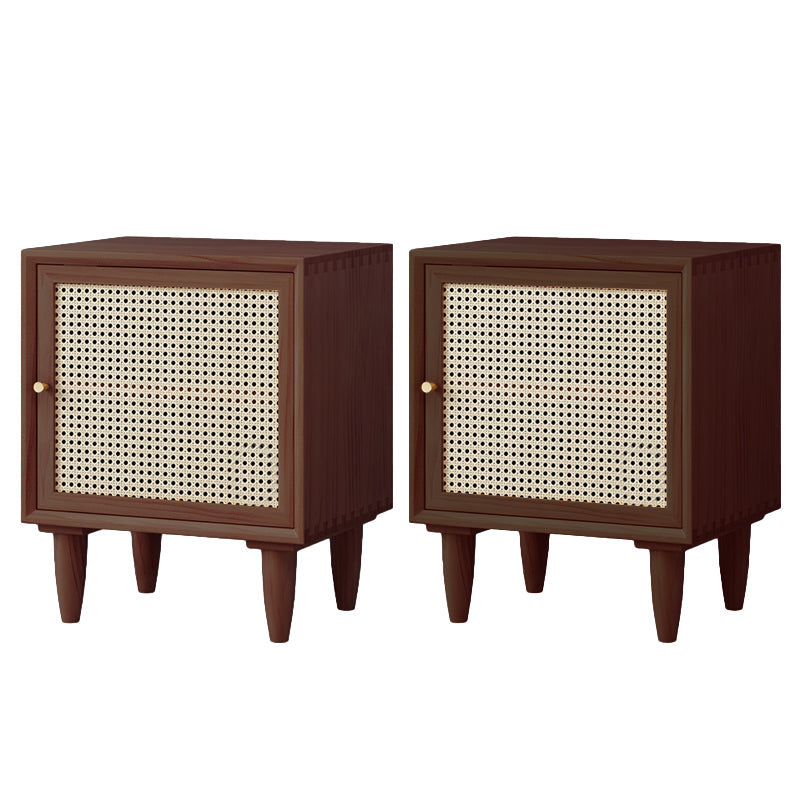 Zeitgenössischer Nachttisch fester Holz Nachttisch mit 1 Tür, 21,7 "groß