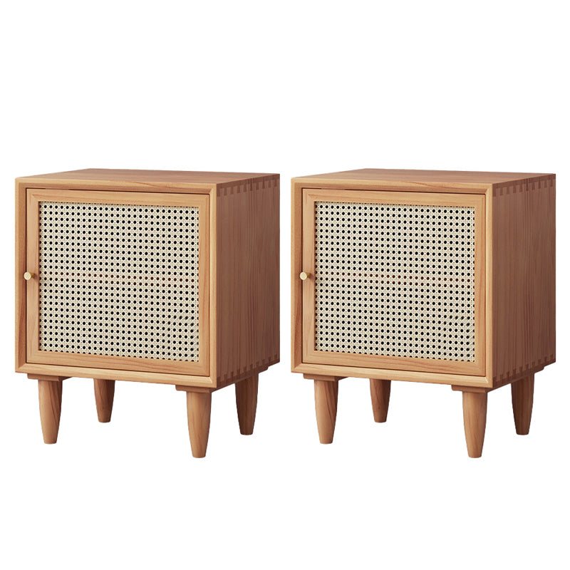 Zeitgenössischer Nachttisch fester Holz Nachttisch mit 1 Tür, 21,7 "groß