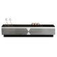 Glass and Wood TV Console Gorgeous Style Home Closed Black TV Stand Console 79"L x 16"W x 16"H Clearhalo 'furn' 'furn_tv_stands_entertainment_centers' 'Furniture' 'Living Room Furniture' 'TV Stands & Entertainment Centers' 'TV Stands & Media Storage Furniture' 'tv_stands_entertainment_centers' 5920322