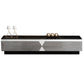 Glass and Wood TV Console Gorgeous Style Home Closed Black TV Stand Console 94.5"L x 16"W x 16"H Clearhalo 'furn' 'furn_tv_stands_entertainment_centers' 'Furniture' 'Living Room Furniture' 'TV Stands & Entertainment Centers' 'TV Stands & Media Storage Furniture' 'tv_stands_entertainment_centers' 5920325