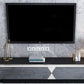 Glass and Wood TV Console Gorgeous Style Home Closed Black TV Stand Console Clearhalo 'furn' 'furn_tv_stands_entertainment_centers' 'Furniture' 'Living Room Furniture' 'TV Stands & Entertainment Centers' 'TV Stands & Media Storage Furniture' 'tv_stands_entertainment_centers' 5920329