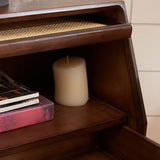 Moderno comodino moderno al comodino da comodino rattan con cassetto per camera da letto