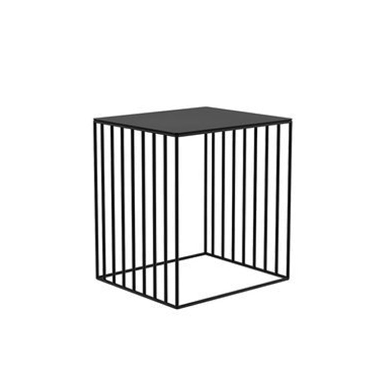 19.69" Tall Glass Top Bedside Cabinet 1-Shelf Accent Table Nightstand Black 1 Piece Clearhalo 'Bedroom Furniture' 'furn' 'furn_night_stand' 'Furniture' 'night_stand' 'Nightstands' 5920355