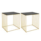 19.69" Tall Glass Top Bedside Cabinet 1-Shelf Accent Table Nightstand Gold 2 Piece Set Clearhalo 'Bedroom Furniture' 'furn' 'furn_night_stand' 'Furniture' 'night_stand' 'Nightstands' 5920362