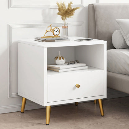 Pierras de gabinete de cabecera de madera de 20 "de altura incluida mesa de noche con cajón