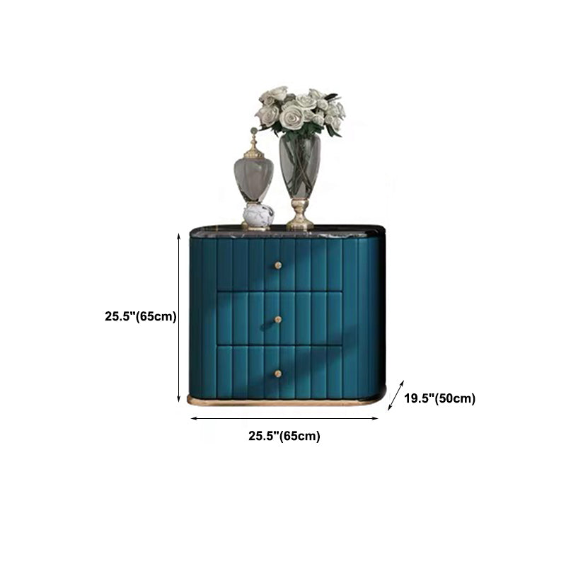 Glam Stone Slaapkamer opbergkist Verticale borst in blauw met laden