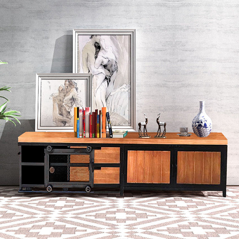 Abitaggio TV in legno e in metallo Stile industriale Console TV Home TV retrò