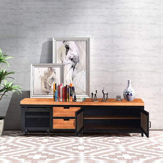 Abitaggio TV in legno e in metallo Stile industriale Console TV Home TV retrò