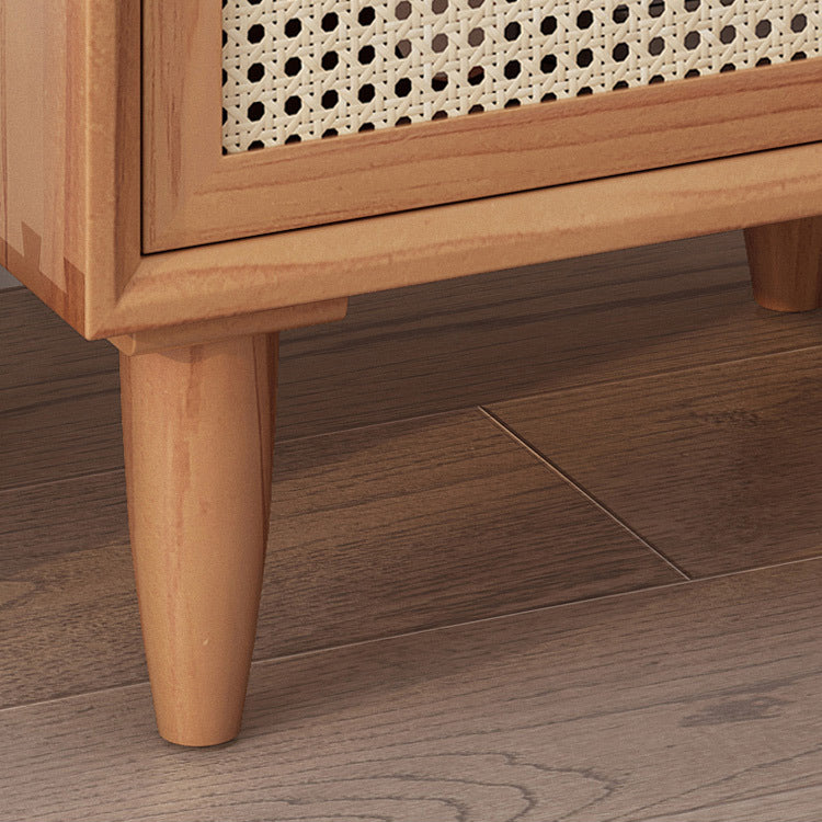 Rattan -Bett Nachttisch moderner minimalistischer Nachttisch mit Beinen