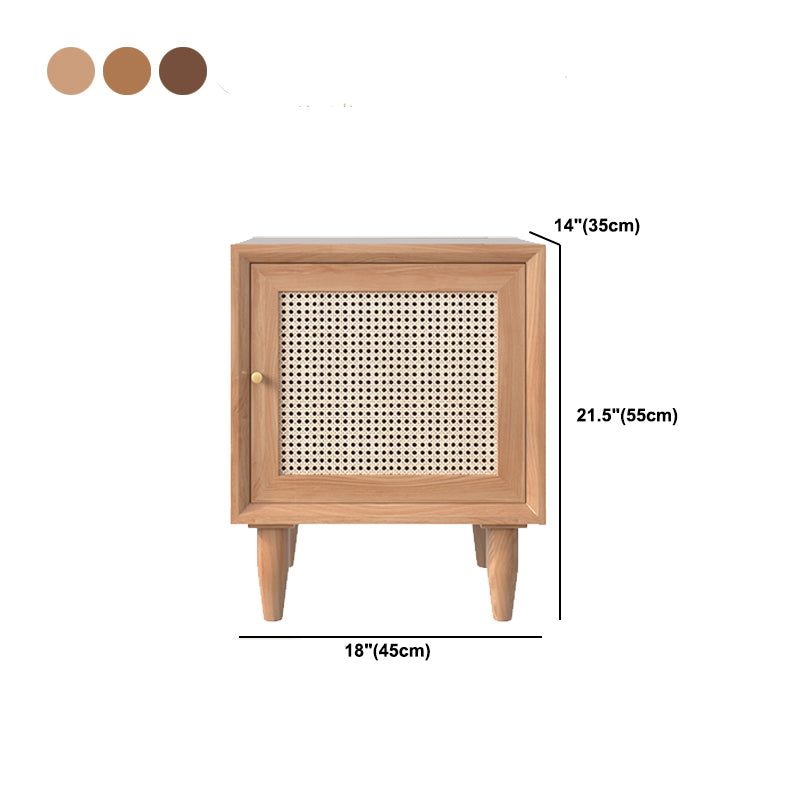 Rattan -Bett Nachttisch moderner minimalistischer Nachttisch mit Beinen