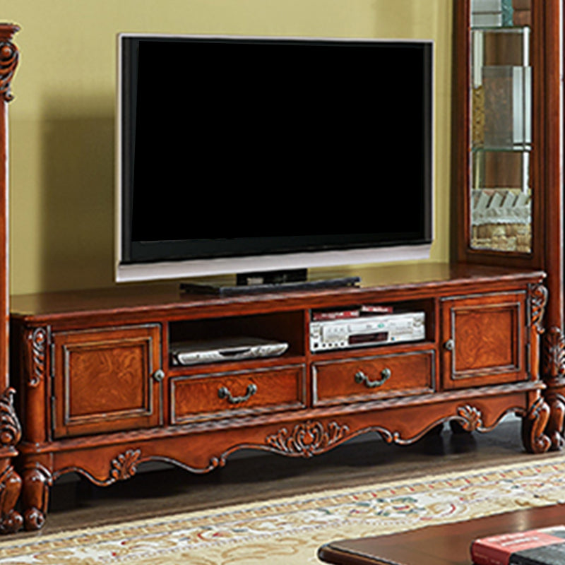 Brown Wooden TV Cabinet Traditional Style Home Living Room TV Stand Console with Drawers Clearhalo 'furn' 'furn_tv_stands_entertainment_centers' 'Furniture' 'Living Room Furniture' 'TV Stands & Entertainment Centers' 'TV Stands & Media Storage Furniture' 'tv_stands_entertainment_centers' 5920644