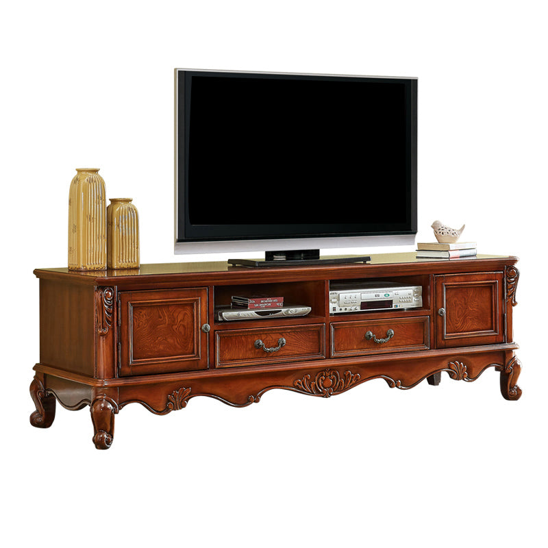 Brown Wooden TV Cabinet Traditional Style Home Living Room TV Stand Console with Drawers Clearhalo 'furn' 'furn_tv_stands_entertainment_centers' 'Furniture' 'Living Room Furniture' 'TV Stands & Entertainment Centers' 'TV Stands & Media Storage Furniture' 'tv_stands_entertainment_centers' 5920645