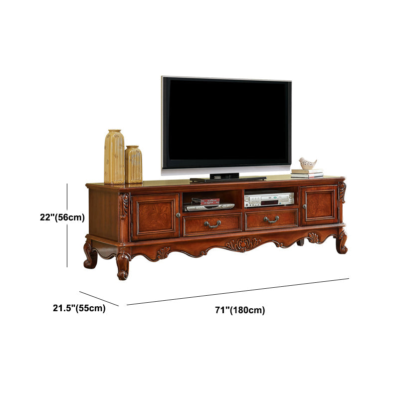 Brown Wooden TV Cabinet Traditional Style Home Living Room TV Stand Console with Drawers Clearhalo 'furn' 'furn_tv_stands_entertainment_centers' 'Furniture' 'Living Room Furniture' 'TV Stands & Entertainment Centers' 'TV Stands & Media Storage Furniture' 'tv_stands_entertainment_centers' 5920651